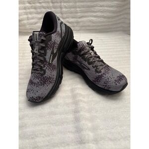 Brooks Ghost 15 Womens 7 Grey Black Camo Neutral Running Shoes 1203801B054